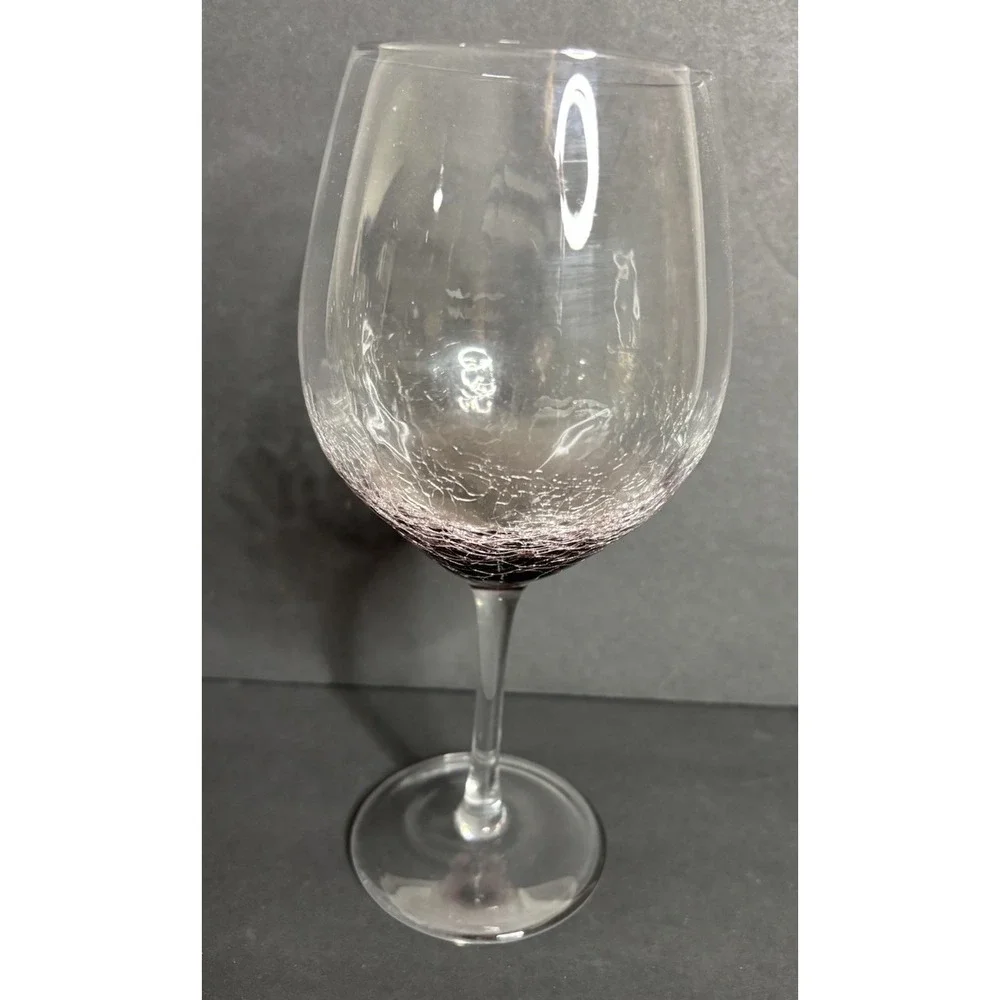 Pier 1 Purple Crackle Glass Red Wine Goblet Red Wine Balloon Glasses Replacement